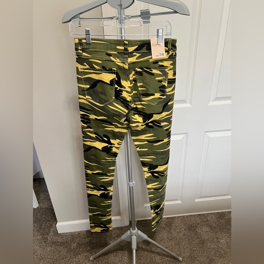Blue Topic Green & Yellow Camo Denim Skinny Jeans Size 7/8 NWT - Picture 8 of 8